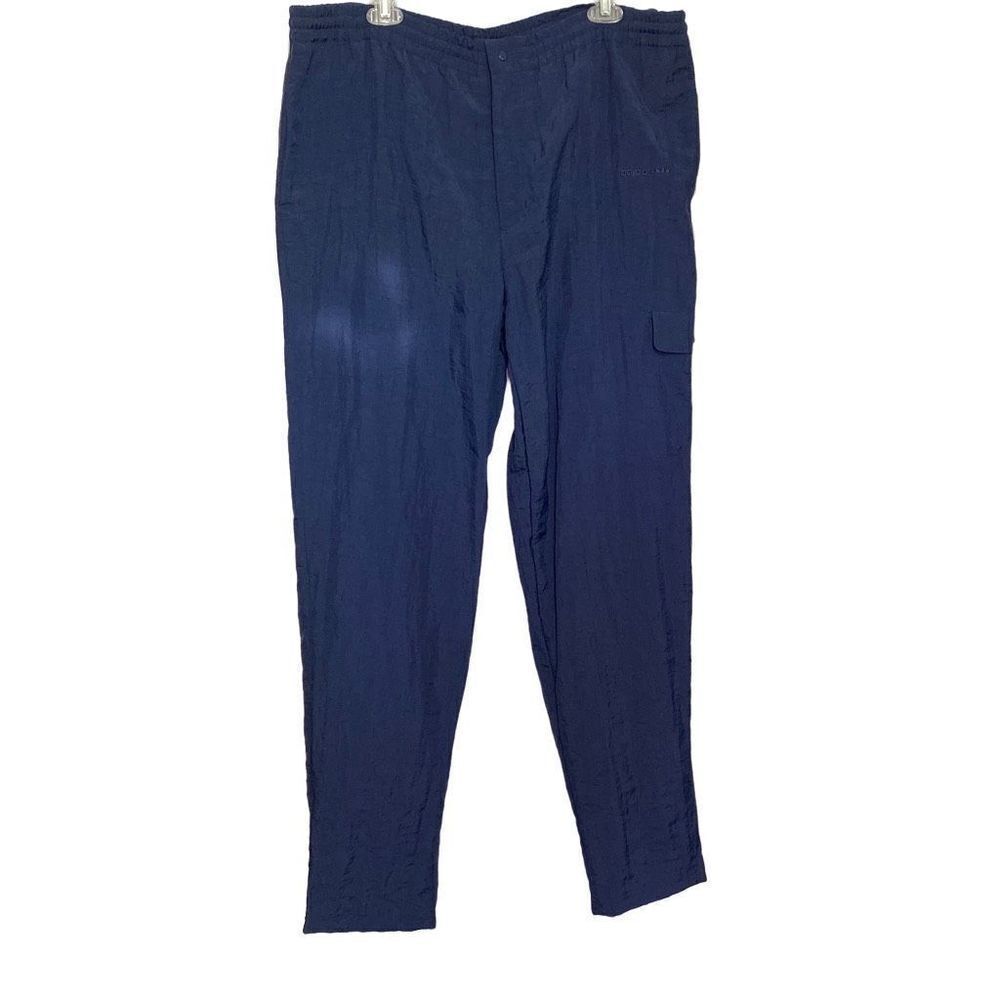 Vintage Adidas Men's Large Nylon Track Pants 4 Pockets and Drawstring Waist
